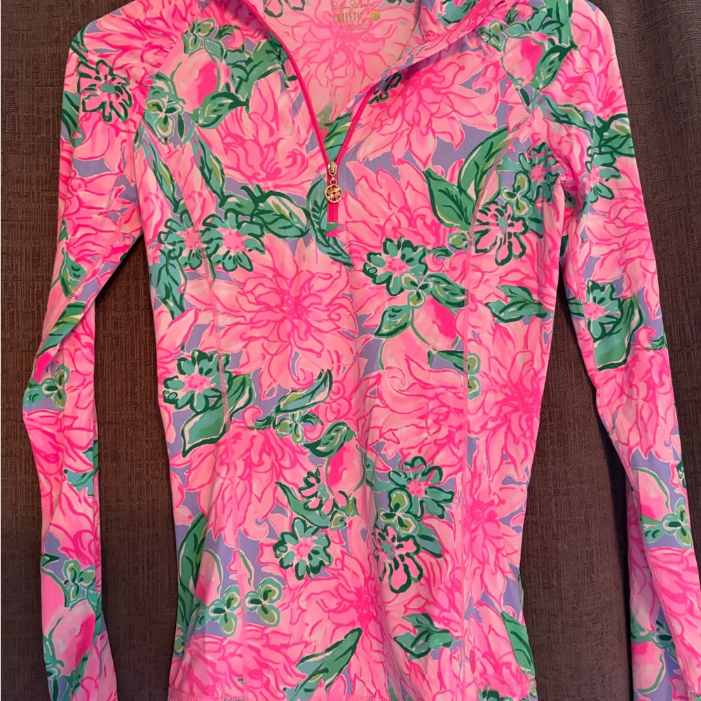 Lilly Pulitzer Pink and Green Floral Top